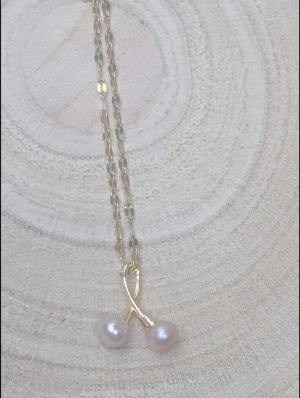 Lavender Pearl Necklace 18K Gold Plated Chain Unique June Birthstone Necklace